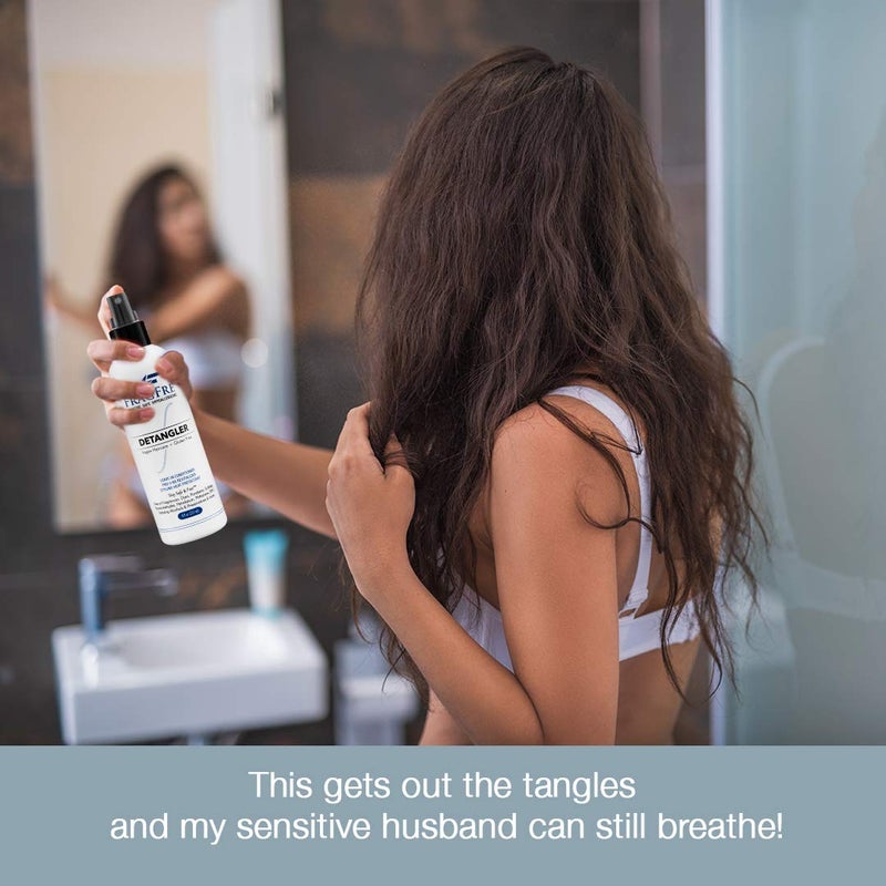 FRAGFRE Detangler 8 oz (2-Pack Gift Set) - Fragrance Free Hypoallergenic Parabens Free - Hair Detangler Leave-in Conditioner for Sensitive Skin - Styling Heat Protectant - Vegan Cruelty/Gluten Free - Image 4