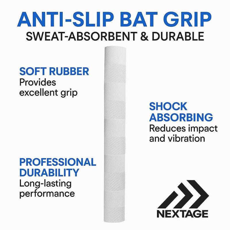 Nextage قبضة مضرب الكريكيت شيفرون - مضادة للانزلاق، ماصة للعرق وقبضة مقبض مضرب متينة، قبضة مطاطية ناعمة لمضرب الكريكيت للكرة الجلدية والتنس، قبضة مضرب احترافية ماصة للصدمات، متاحة في عبوة من 1 و 2 و 3 (عبوة فردية) - Image 2