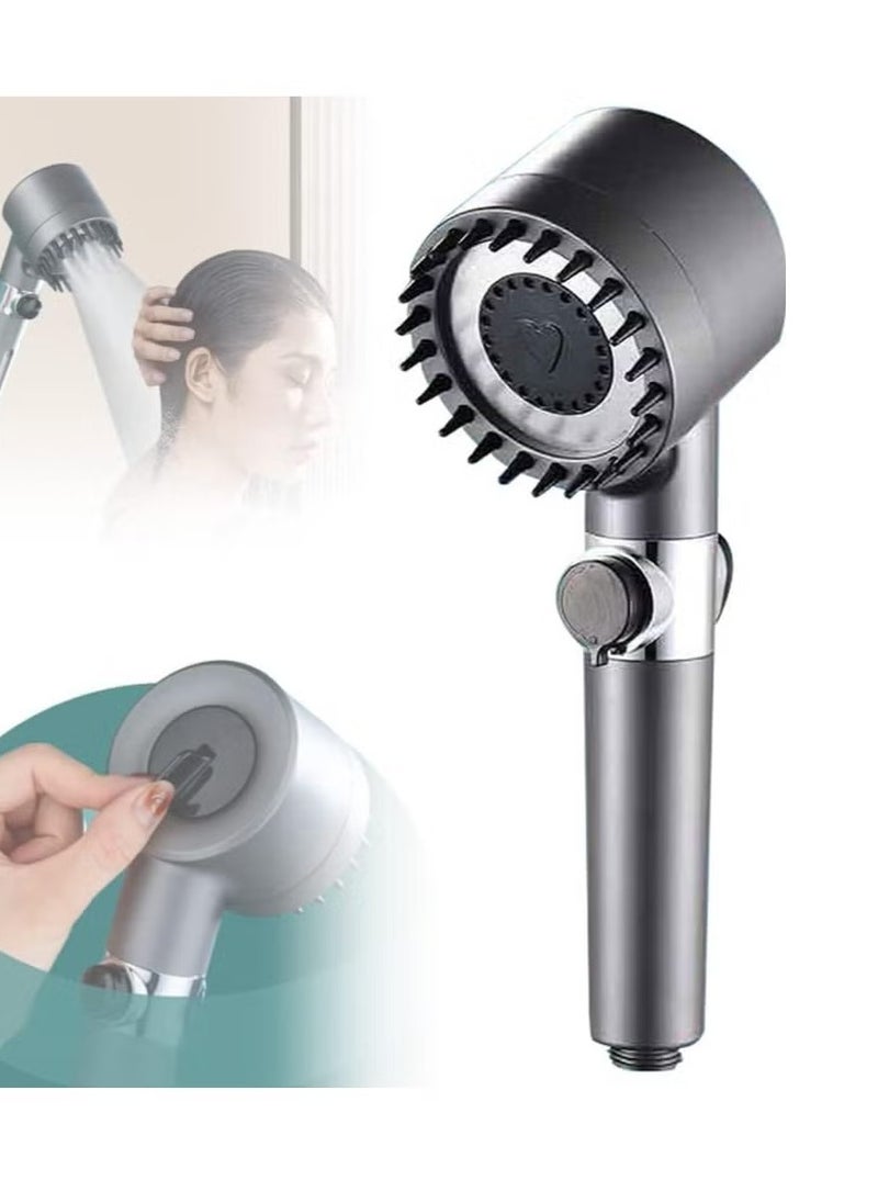 LIXES German Multifunctional Massage Shower Head Set – High Pressure Handheld Shower with Skin Beauty Features (Gray)  - Image 1