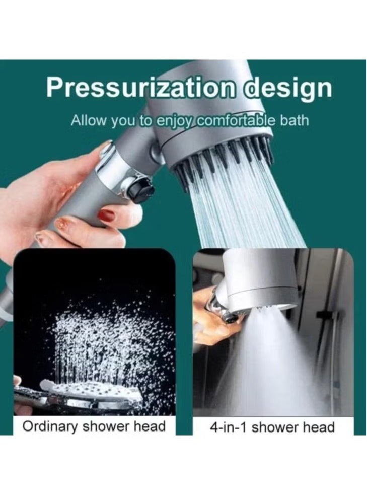 LIXES German Multifunctional Massage Shower Head Set – High Pressure Handheld Shower with Skin Beauty Features (Gray)  - Image 4