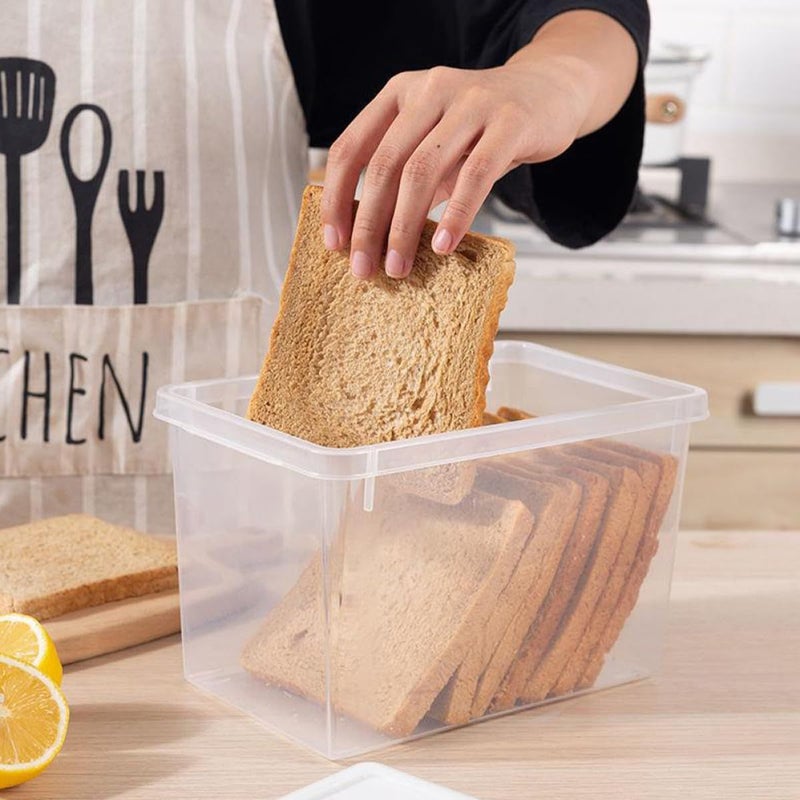 Luxshiny 2 Piece Plastic Bread Storage Box Set With Lids 1.6l And 3.4l For Kitchen Countertop Food Storage And Cheese Holder - Image 5