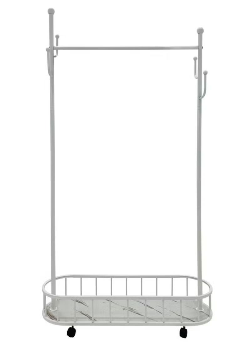 يوڠام حامل ملابس معدني متنقل متعدد الاستخدامات بعجلات عرض 80 سم - Image 5