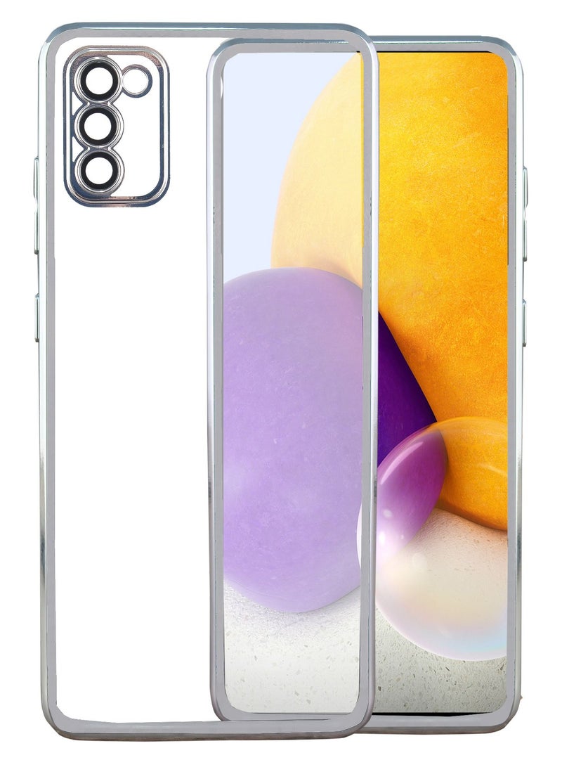 Crystal Clear Case For Samsung Galaxy A03s Not Yellowing Camera Protection Military Grade Drop Tested Transparent Shockproof Protective Phone Case Soft Silicone Slim Cover Silver 