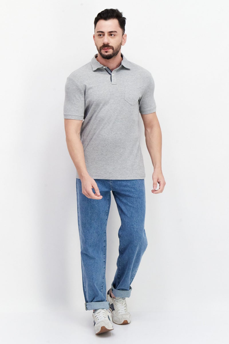 Tahari قمصان بولو قصيرة الأكمام للرجال بتصميم عادي، رمادي - Image 4