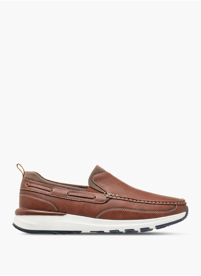 Le Confort Men's Panelled Slip-On Loafers with Pull Tabs
