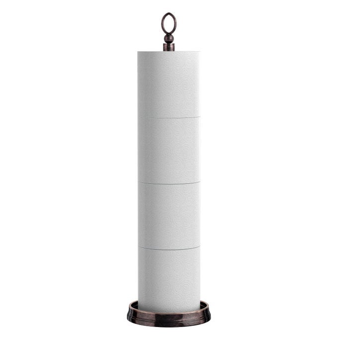 HEAVY WEIGHTED TOILET PAPER HOLDER WITH RESERVE FUNCTION FREE STANDING TOILET PAPER STORAGESPARE TOILET PAPER ROLL HOLDER STORAGE STAND FOR BATHROOM TOTAL HEIGHT 225 OIL RUBBED BRONZE