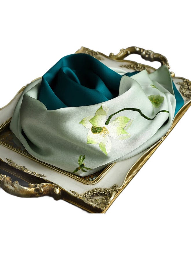Hang Silk House Hangsifu Suzhou Embroidery Silk Scarf, Bookmark, Pen Silk Scarf Gift Box, Shawl, Outer Wear, Gift For Elders, Mothers, Birthday Present, Jinglian - Image 2