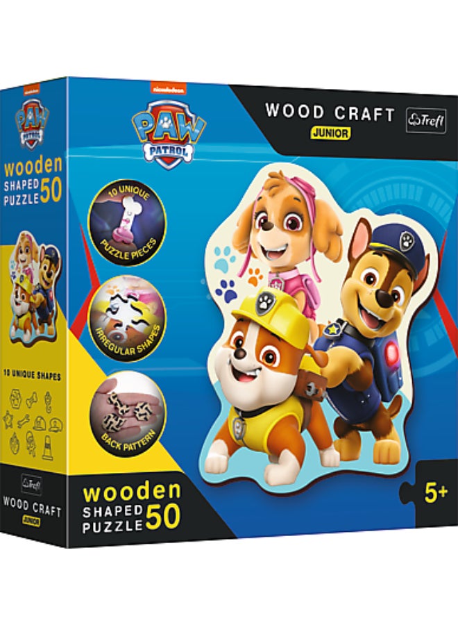 Trefl Puzzles - "50 Wood Craft Junior" - Funny PAW Patrol / Viacom PAW Patrol FSC Mix 70% - Image 1