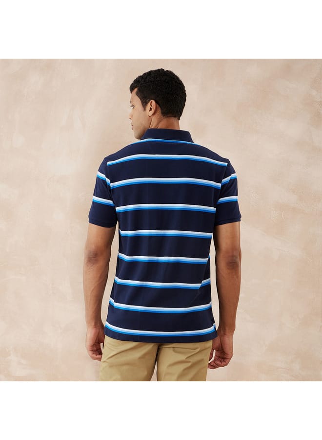 Fahrenheit Striped Polo T-shirt with Short Sleeves