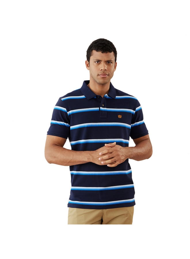 Fahrenheit Striped Polo T-shirt with Short Sleeves