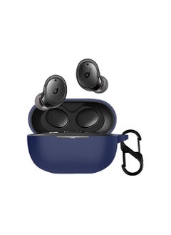 ماركة غير محددة جراب ilicone متوافق مع Anker Soundcore Life Dot 3i جراب واقٍ محمول مع سلسلة مفاتيح (أزرق)  - Image 1