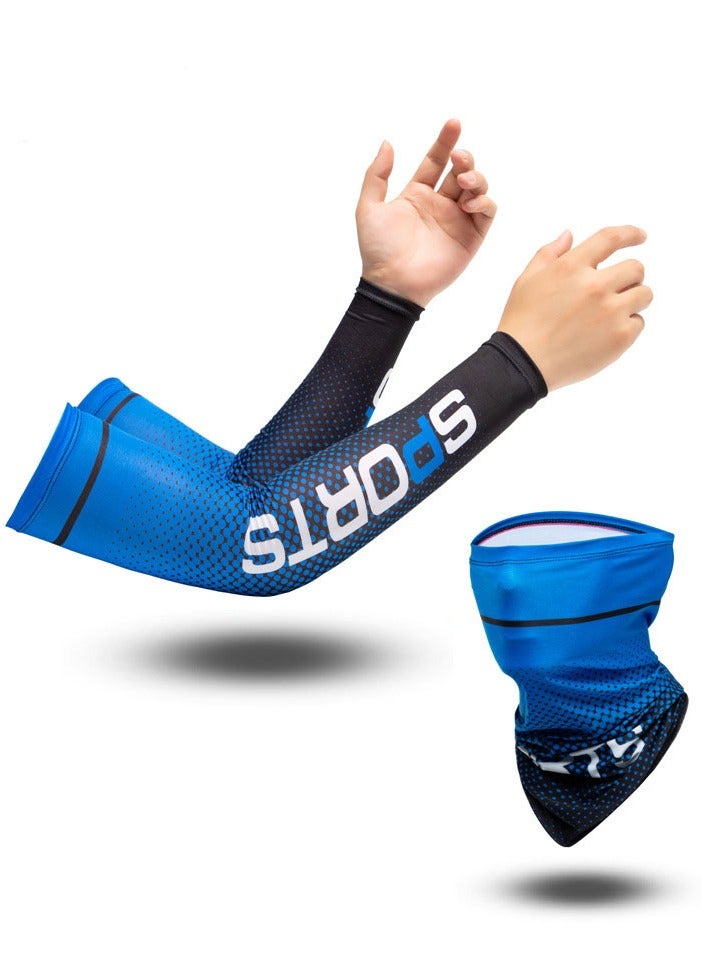 SFMW 3-Pieces Neck Gaiter Mask for Men Women Bandana Face Cover Scarf Cycling Outdoors Sports Soft Elasticity Quick-dry with Cooling Ice Silk Arm Sleeves Summer UV Sun Protection - Image 1
