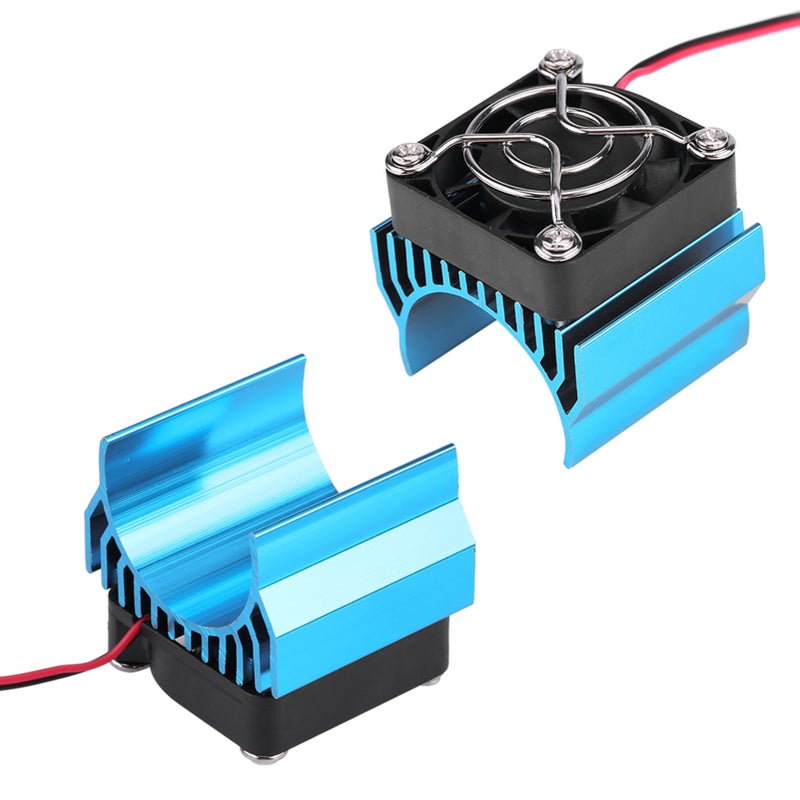 Heat Sink With Cooling Fan for 1/10 Scale Electric RC Car 540 / 550 / 3650 Motor (Blue) - Image 5