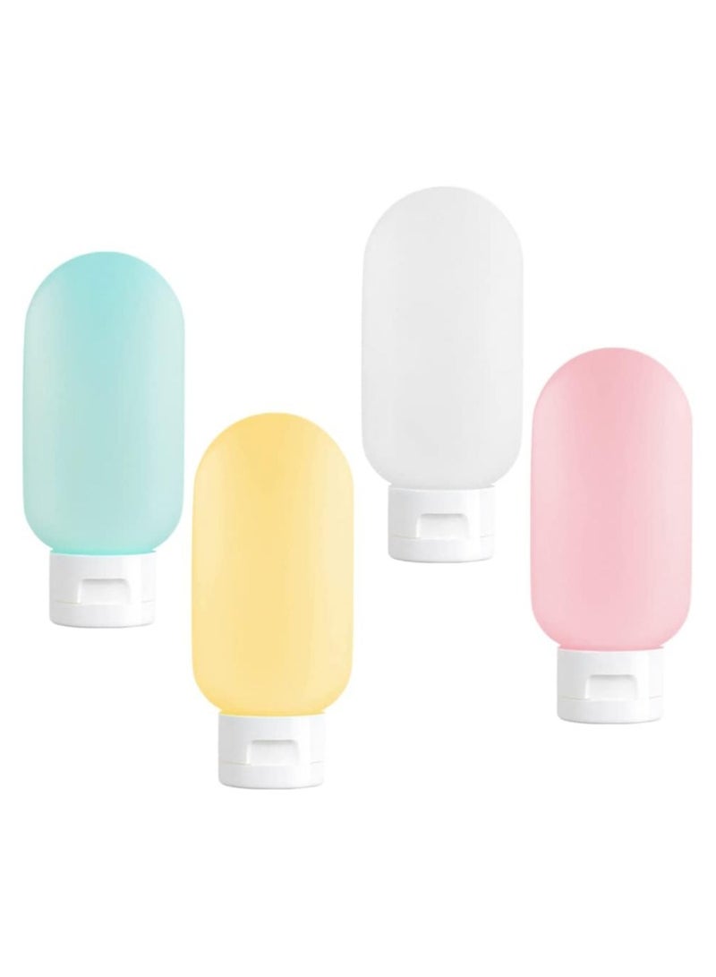 Multi-Color Silicone Travel Bottles – 4 Refillable Pieces - Image 1