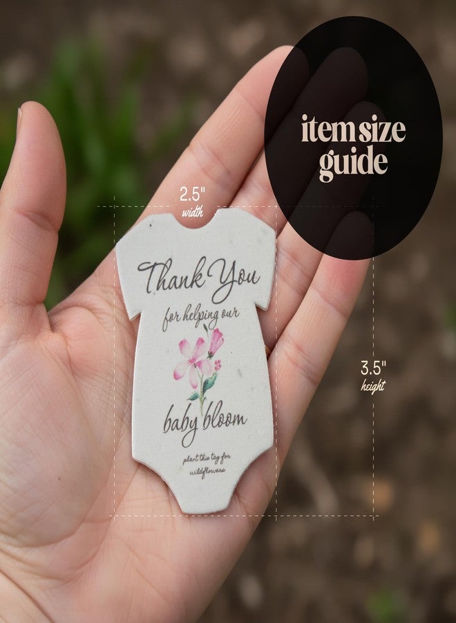 Seed Bloom 15pcs Pink Onesie-Shaped Gift Tags with Wildflower Seeds - Writable Gift Wrap Tags for Baby Showers, Mother's Day Present, Party Favors, DIY Crafts, & Earth Day Decorations - Image 3