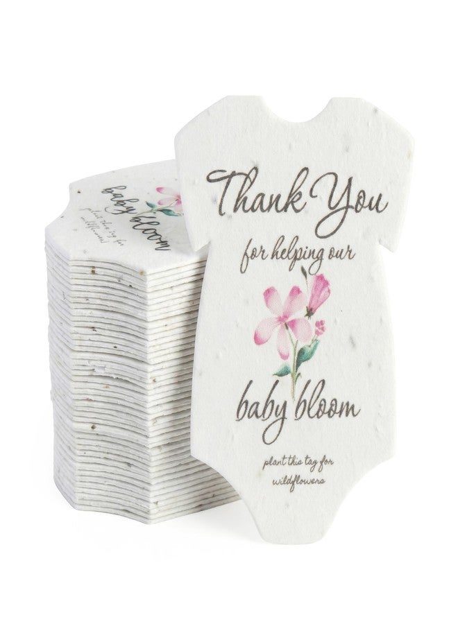 Seed Bloom 15pcs Pink Onesie-Shaped Gift Tags with Wildflower Seeds - Writable Gift Wrap Tags for Baby Showers, Mother's Day Present, Party Favors, DIY Crafts, & Earth Day Decorations - Image 1