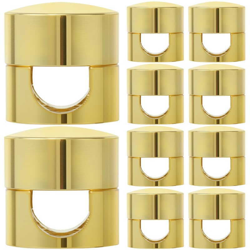 SmallCat 10 Sets Charger Holders for Cords, Gold Color Adjustable Cable Anchor Holders, Adhesive Metal Cord Clips, Cable Management Wire Organizers for Desk, Office, Nightstand - Image 1