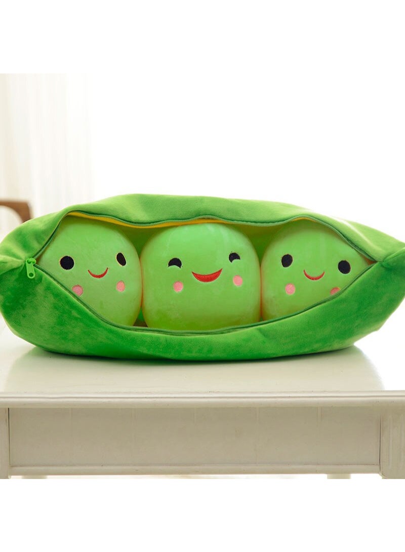 AROAQ دمية نباتية محشوة بالفول للأطفال من القماش الناعم، لعبة كاواي بجودة عالية على شكل وسادة، وسادة خضراء - Image 5