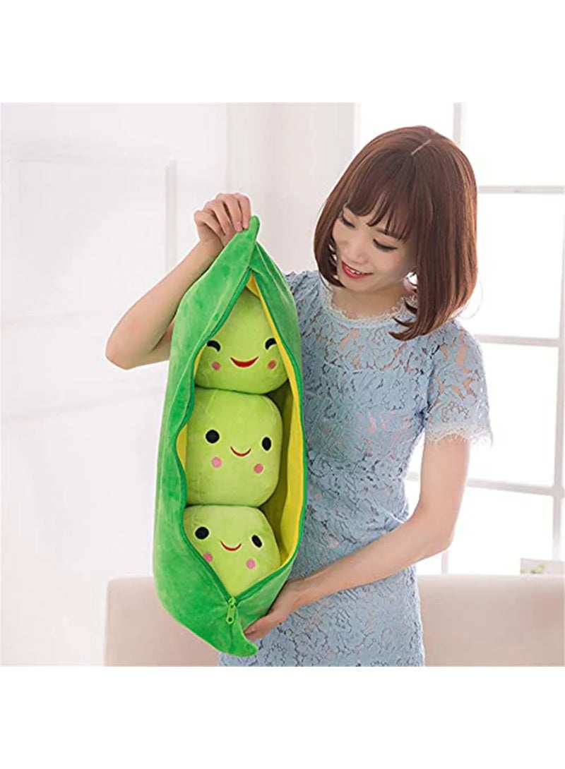 AROAQ دمية نباتية محشوة بالفول للأطفال من القماش الناعم، لعبة كاواي بجودة عالية على شكل وسادة، وسادة خضراء - Image 2