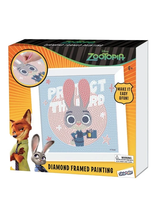 ديزني Zootopia Judy Diamond Framed Painting Kit | Make It Easy & Fun | Art & Craft Home Wall Décor | Age 6+