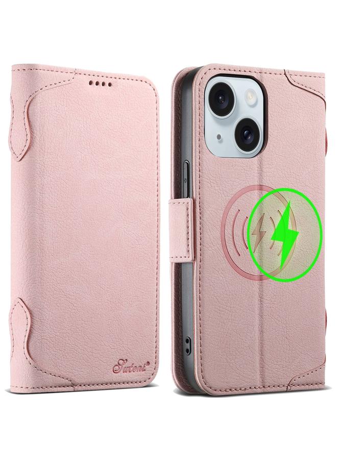 Suteni Case For iPhone 15 SUTENI J07 Multifunctional Horizontal Flip Magsafe Leather Phone Case - Image 1