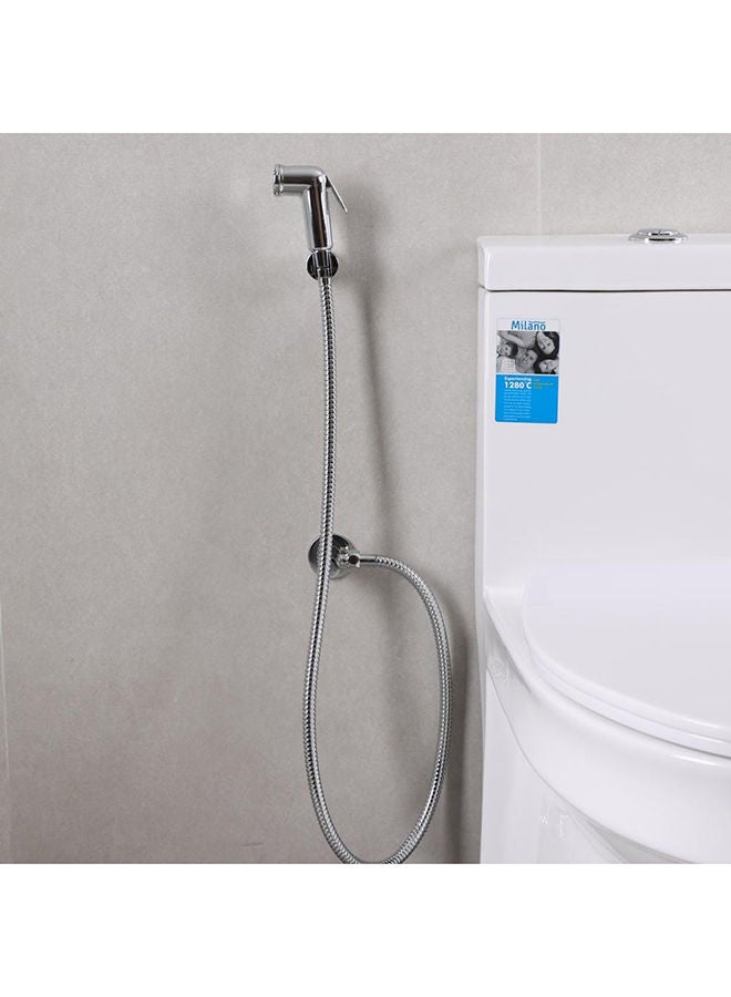 milano Deluxe Shattaf With Angle Valve, PVC Shattaf1 for Toilets, Bathroom, Lavatory Chrome - Image 5