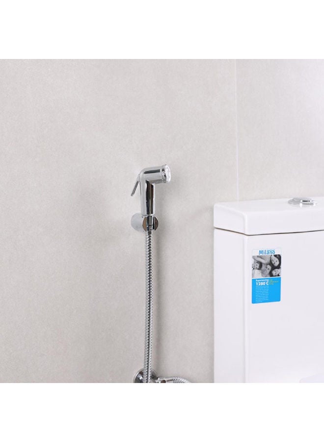 milano Deluxe Shattaf With Angle Valve, PVC Shattaf1 for Toilets, Bathroom, Lavatory Chrome - Image 4