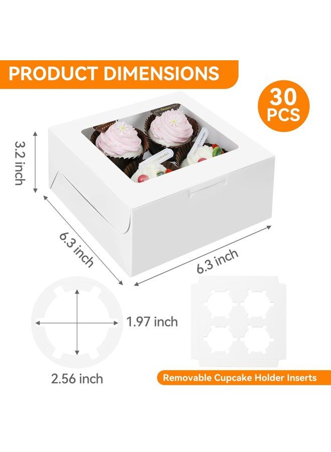 MonYouGe 30 Count Cupcake Boxes 4 Holders, Cupcake Carrier Cupcake Containers Cupcake Holder - Image 2