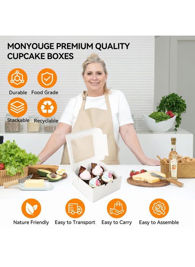 MonYouGe 30 Count Cupcake Boxes 4 Holders, Cupcake Carrier Cupcake Containers Cupcake Holder - Image 3