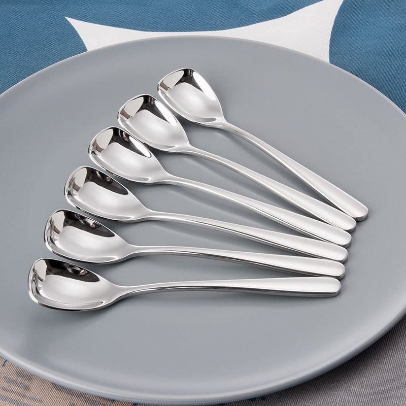 Joy Ice Cream Spoons 304 Stainless Steel Dessert Spoons Elegant Turkish Small Spoons Iced Coffee and Tea Spoons Square Yogurt Spoons 145 CM 571 inch Medium 3 - Image 2