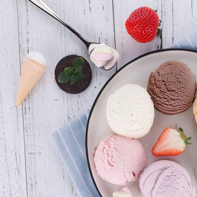 Joy Ice Cream Spoons 304 Stainless Steel Dessert Spoons Elegant Turkish Small Spoons Iced Coffee and Tea Spoons Square Yogurt Spoons 145 CM 571 inch Medium 3 - Image 3