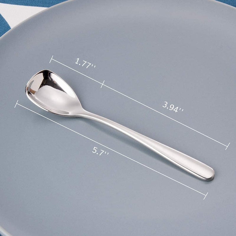 Joy Ice Cream Spoons 304 Stainless Steel Dessert Spoons Elegant Turkish Small Spoons Iced Coffee and Tea Spoons Square Yogurt Spoons 145 CM 571 inch Medium 3 - Image 5