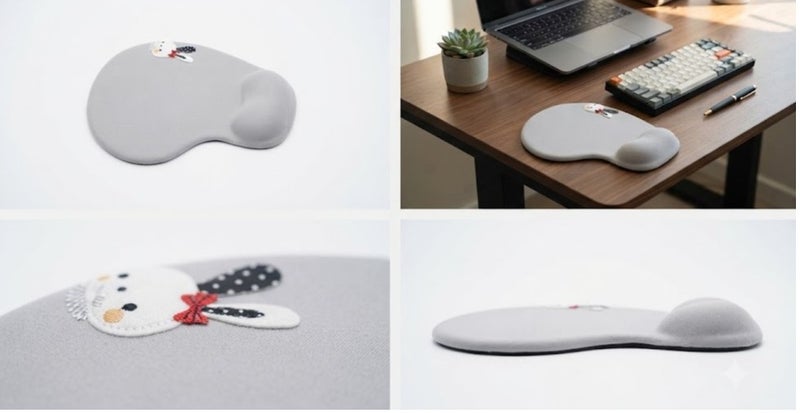 Mouse Pad with Gel Wrist Support - Grey - Image 2
