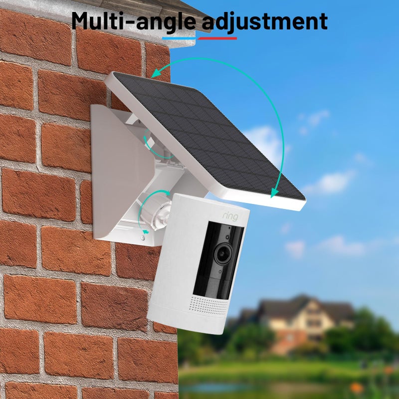 UOGW 4W Solar Panel Charging Mount for Ring Outdoor Cam Plus,Stick Up Cam,Spotlight Cam Pro/Plus,IP67 Weatherproof Long Cable with USB-C to Ring Barrel Plug Adapter(Camera Not Included) - Image 3