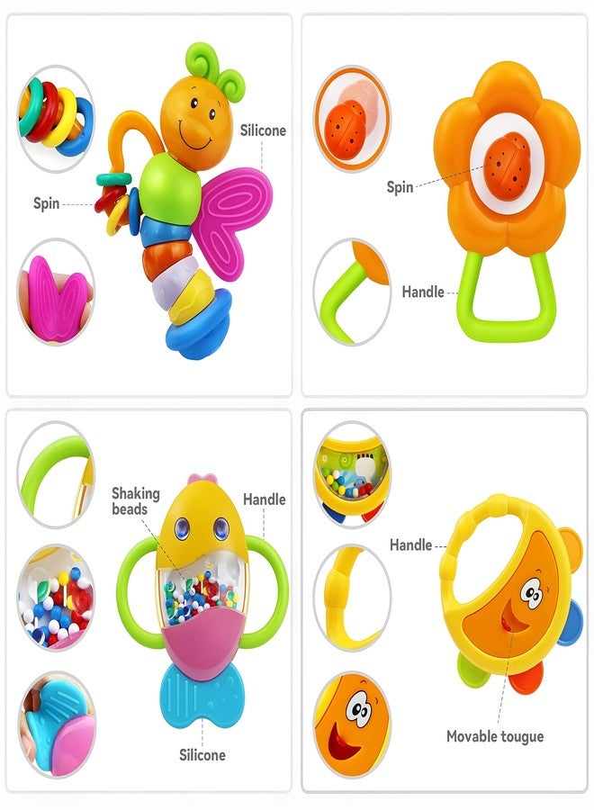 MOONTOY 12pcs Baby Rattles for Babies 0-6 Months Teething Toys 3-6 Months, Newborn Infant Teethers Baby Toys 6-12 Months, Montessori Baby Easter Basket Stuffers Gifts 1 2 3 4 5 6 7 9 10 Month Boy Girl - Image 2