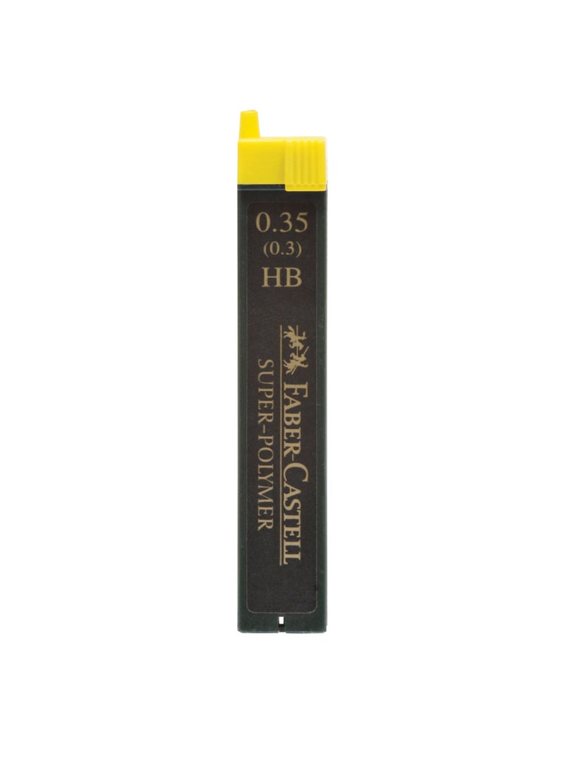 FABER-CASTELL - Super-Polymer Lead Refill Black 0.35 mm HB 12 Leads Tube - Image 1