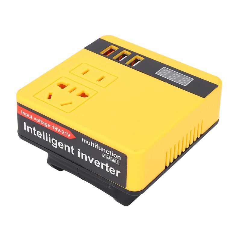 120W Wireless Power Inverter With Battery DC 18 21V AC Input 3 USB Ports Voltage Display - Image 3