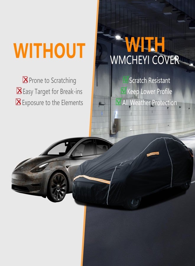 WMCHEYI Car Cover Waterproof All Weather,6 Layers Car Covers for Automobiles, Full Exterior Cover with Zipper, Outdoor Car Cover Sun UV Rain Snow Wind Protection, Fit for 185"(185*70*59 inch)Sedan - Image 2