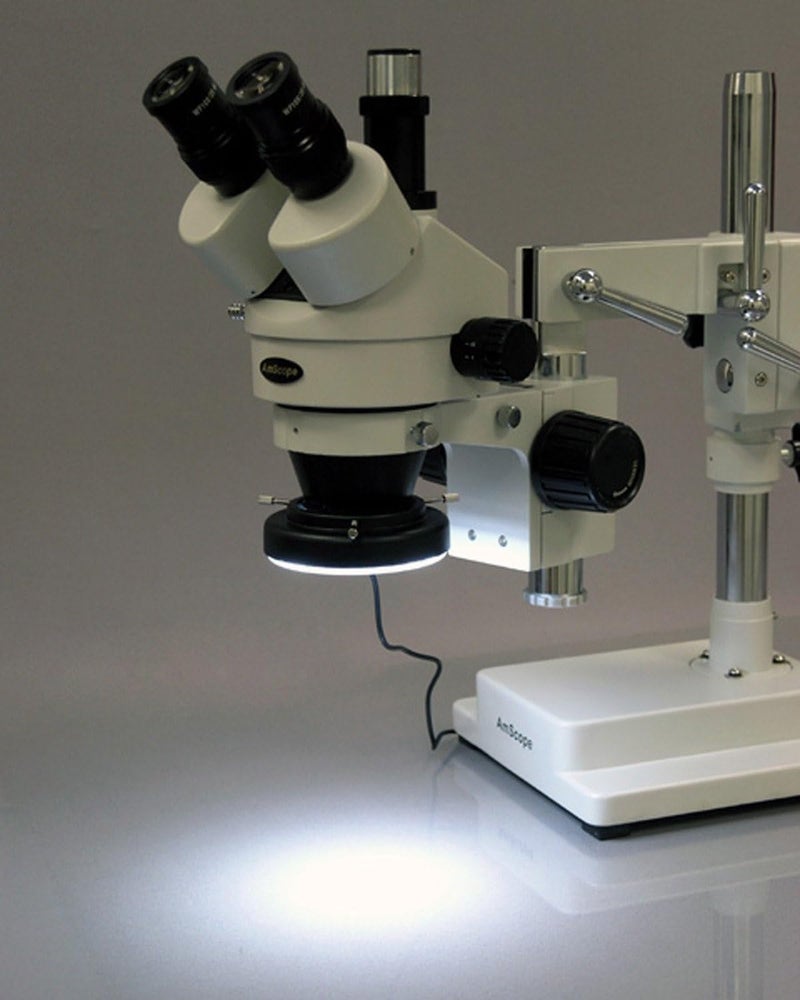 AmScope LED-60 60-LED Microscope Ring Light Illuminator with Control Box and Adapter - Image 3