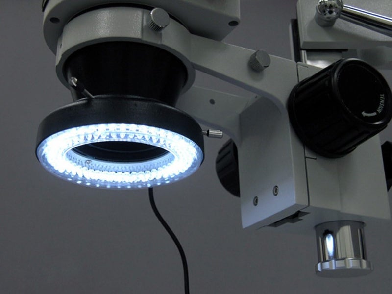 AmScope LED-60 60-LED Microscope Ring Light Illuminator with Control Box and Adapter - Image 2