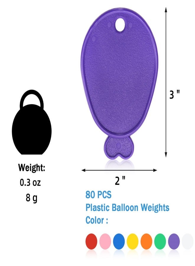 ELFULLY 80 Pcs Plastic Balloon Weights, Reusable Colorful Balloons Pendants, Wedding Birthday Party Balloons Accessories for Helium Balloon Decoration - Image 2