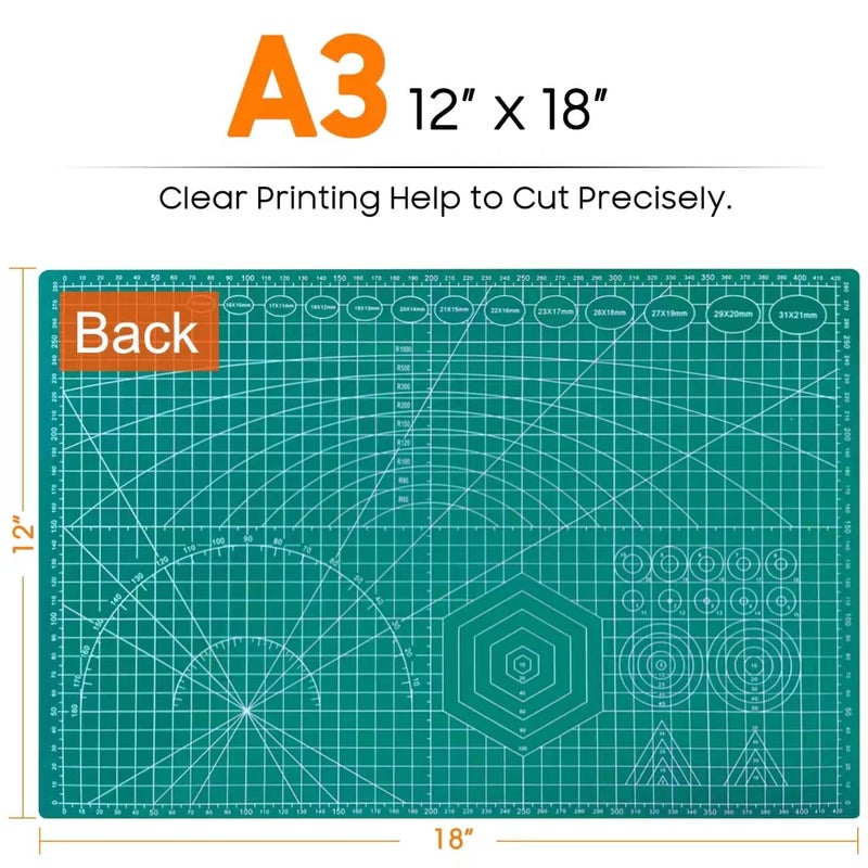 JIARON 5 Pack Self Healing Sewing Mat, JIARON 12'' x 18'' Cutting Mats for Crafts, Double Sided 5 Layers Craft Cutting Mat for Sewing, Crafts, Scrapbooking Mat.  - Image 3