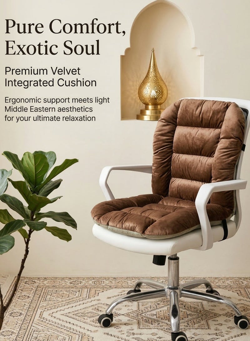 CKIKH Office chair seat cushion, soft seat cushion with back support, removable cover for easy installation (brown). - Image 1