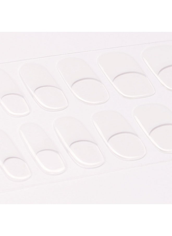 DANNI & TONI - Semi Cured Gel Nail Strips Classic French (Crystal Frost) Sheer French Gel Nail Stickers With White Tips Glossy Nail Polish Wraps 28 Stickers - Image 1