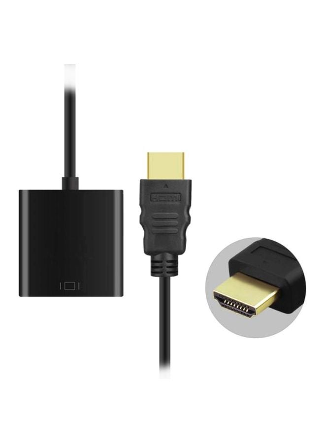 كابل محول HDMI إلى VGA أسود للاستخدام اليومي في المنزل والمكتب مناسب لأجهزة العرض والشاشات والكمبيوتر للاستخدام العملي اليومي - Image 2
