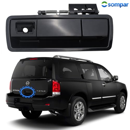 Osompar Rear Liftgate Exterior Door Handle Compatible with 2004-2015 Nissan Armada Replaces 90606-ZZ90E 90606-ZQ78A Tailgate Handle Black - Image 2