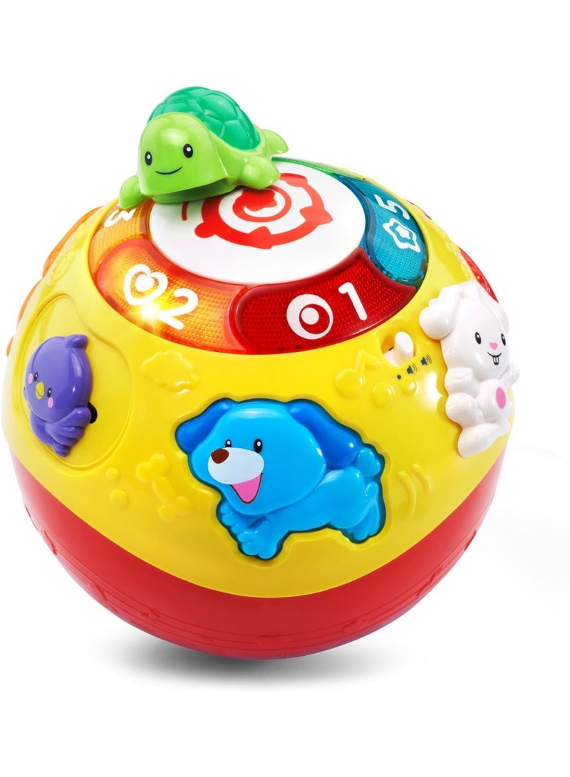 vtech Crawl & Learn Bright Magical Lights Ball - Multicolour | Moving ball! Press the chunky buttons to meet the animals, learn numbers, and hear 4 songs and 12 melodies | Suitable ages 6 m + up - Image 1