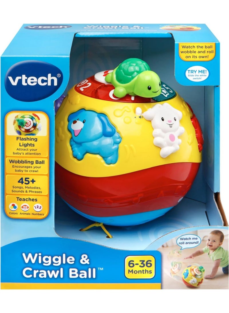 vtech Crawl & Learn Bright Magical Lights Ball - Multicolour | Moving ball! Press the chunky buttons to meet the animals, learn numbers, and hear 4 songs and 12 melodies | Suitable ages 6 m + up - Image 2