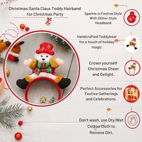 GRAPHENE Christmas Hairband Santa Claus Teddy Headband Christmas Hair Accessories Festive Theme Birthday Party Celebration Xmas Gift Decorations Items Free Size Children kids Girls Boys (Pack Of 1) - Image 4