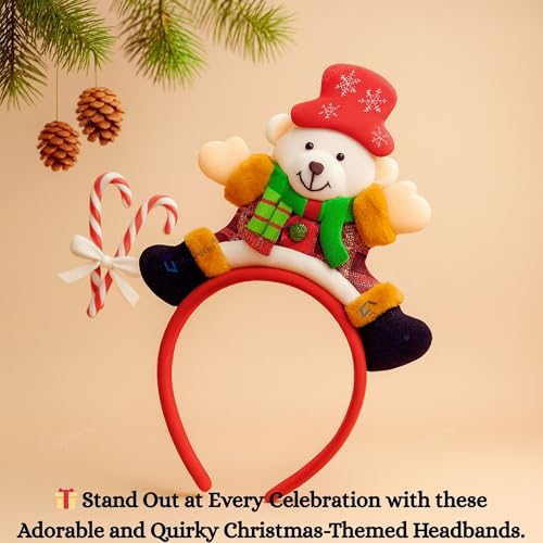 GRAPHENE Christmas Hairband Santa Claus Teddy Headband Christmas Hair Accessories Festive Theme Birthday Party Celebration Xmas Gift Decorations Items Free Size Children kids Girls Boys (Pack Of 1) - Image 3